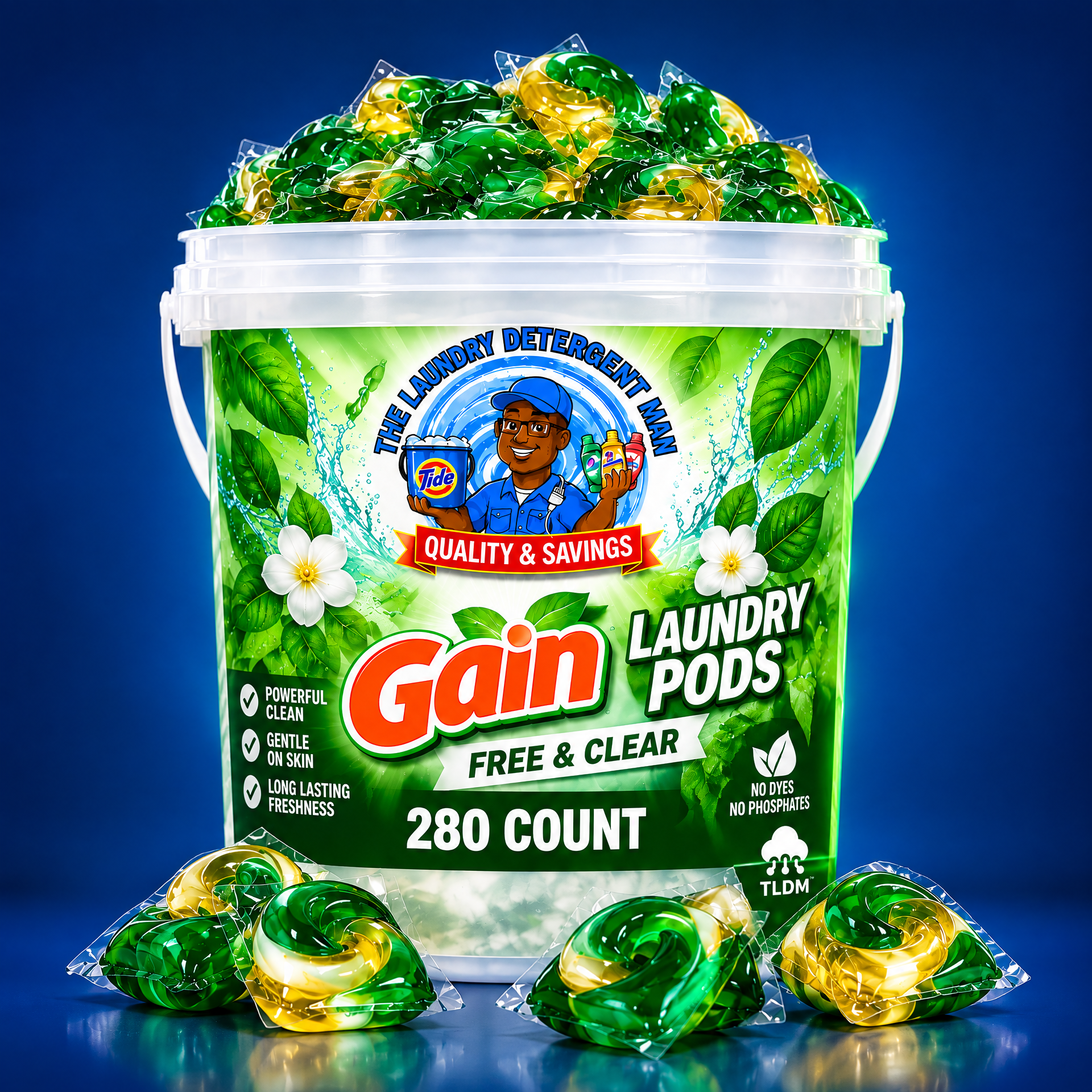 Gain Free & Clear Laundry Pods — 280 laundry pods per package