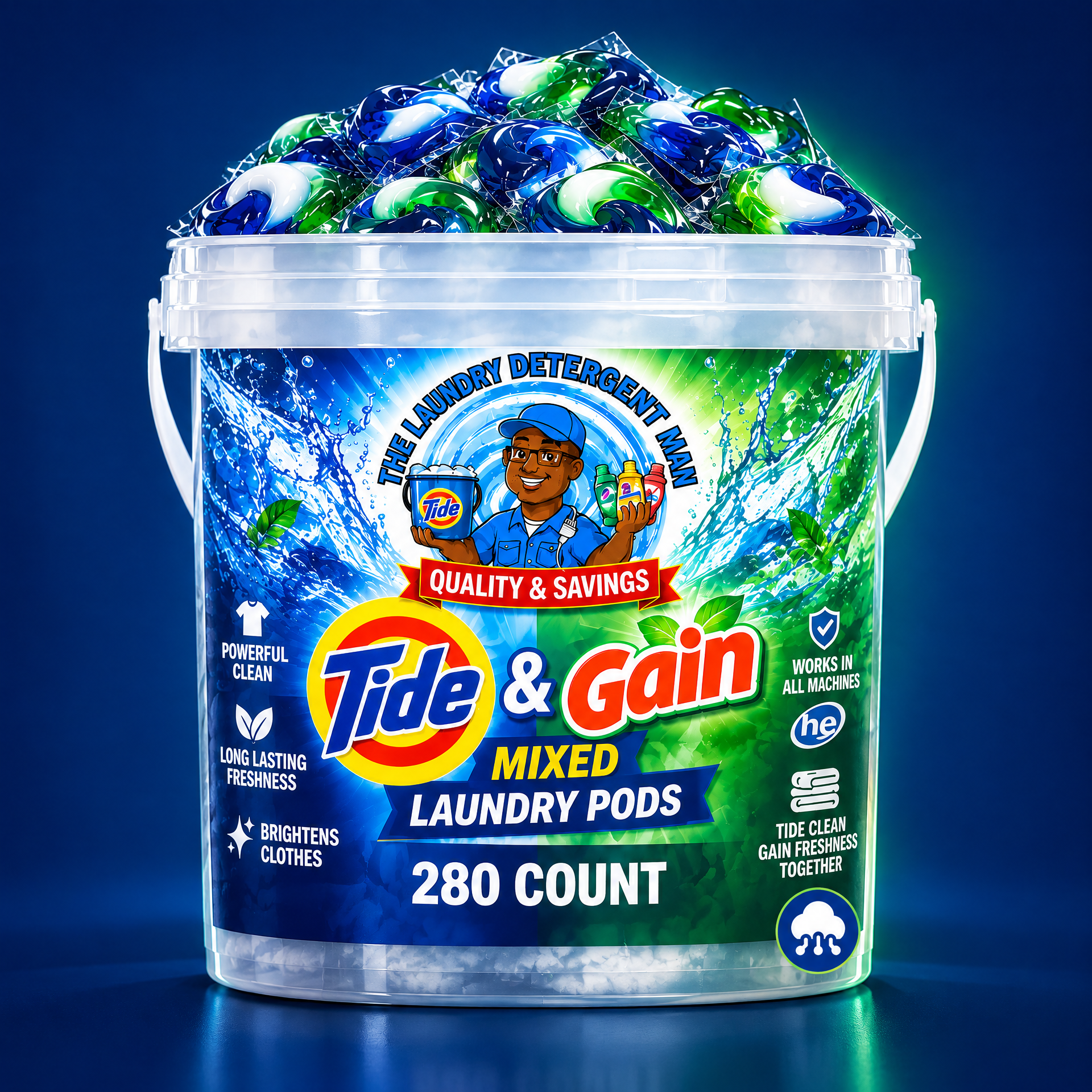 Tide & Gain Mixed Laundry Pods — 280 laundry pods per package